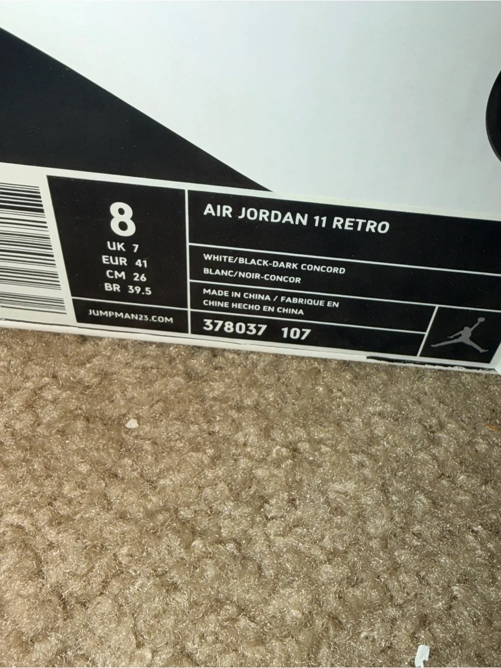 Air Jordan 11 Retro Concord 2011 Men’s Size 8